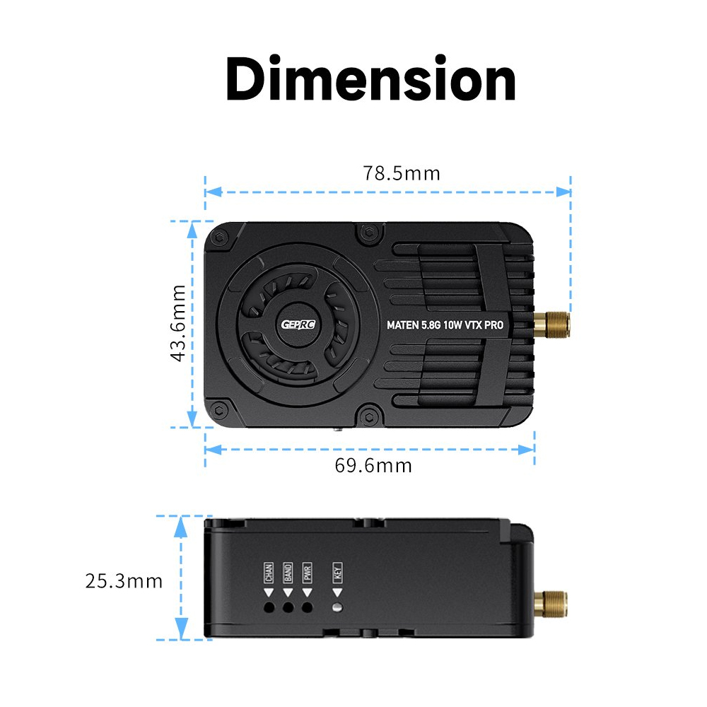 GEPRC MATEN 5.8G 10W VTX PRO 1 - Drone Transmitter recension och pris